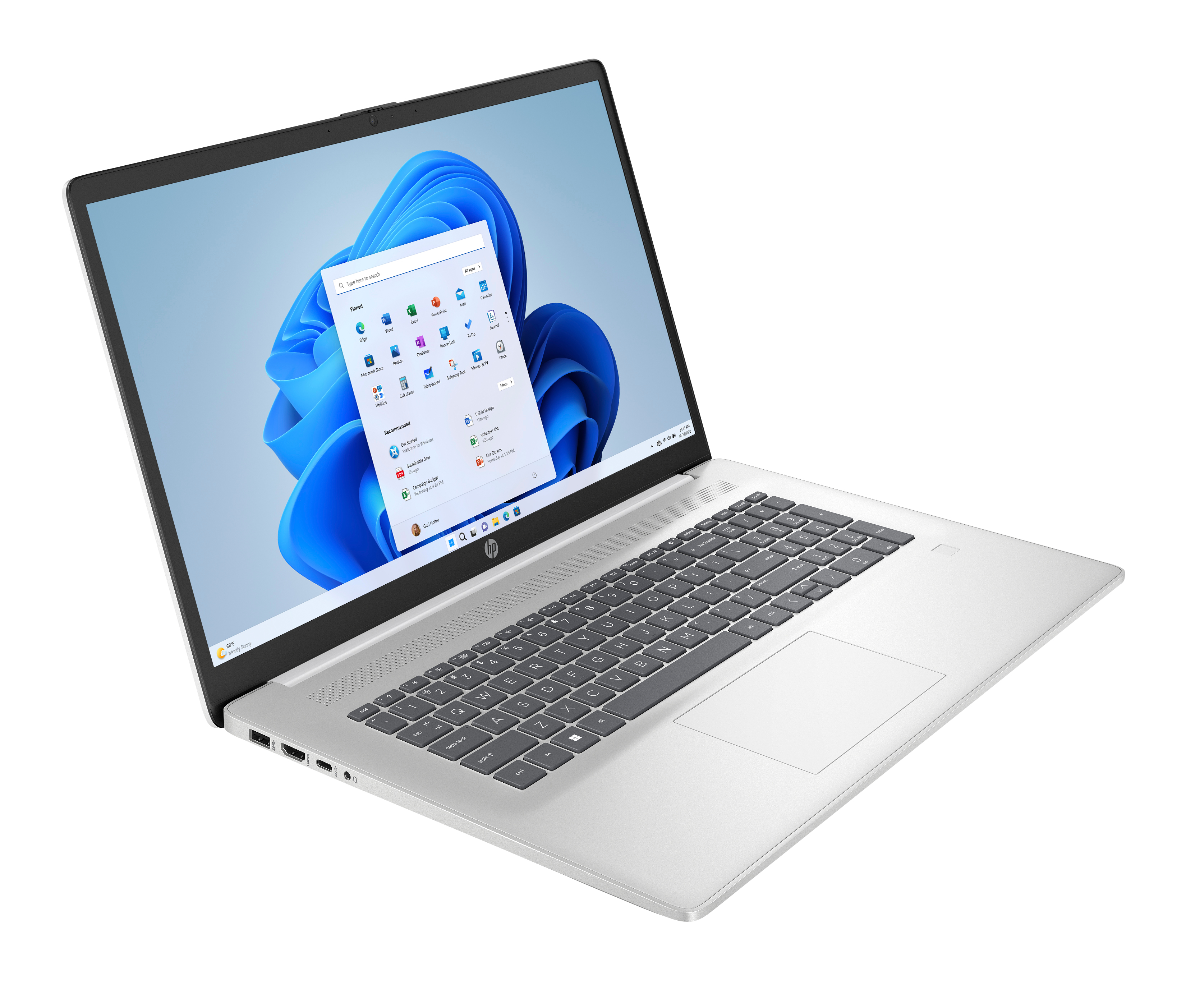 HP 17-cp2559ng AMD Ryzen 5 17.3 - Notebook - 2,8 GHz - TL: Deutsch, QWERTZ, Ansicht 4