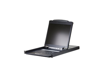ATEN 19 LCD KVM Switch with UK Keyboard - KVM-Umschalter - 8-Port