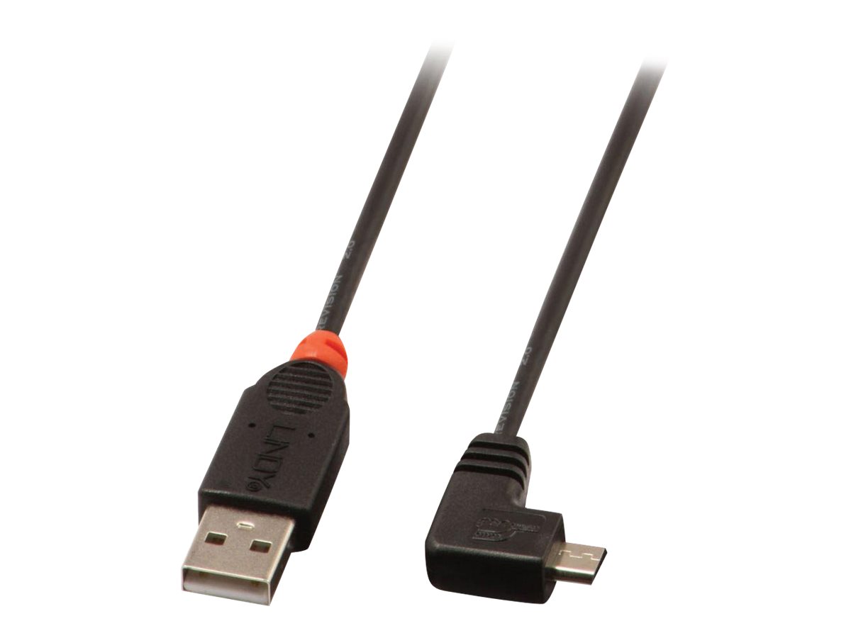 Lindy - USB-Kabel - USB (M) zu Micro-USB Typ B (M) - USB 2.0 - 2 m - 90° Stecker, geformt