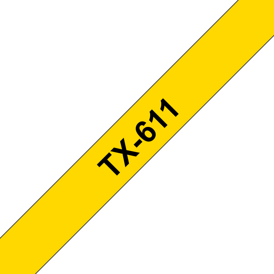 Brother TX611 - Schwarz auf Gelb - Rolle (0,6 cm x 15,2 m), Ansicht 2