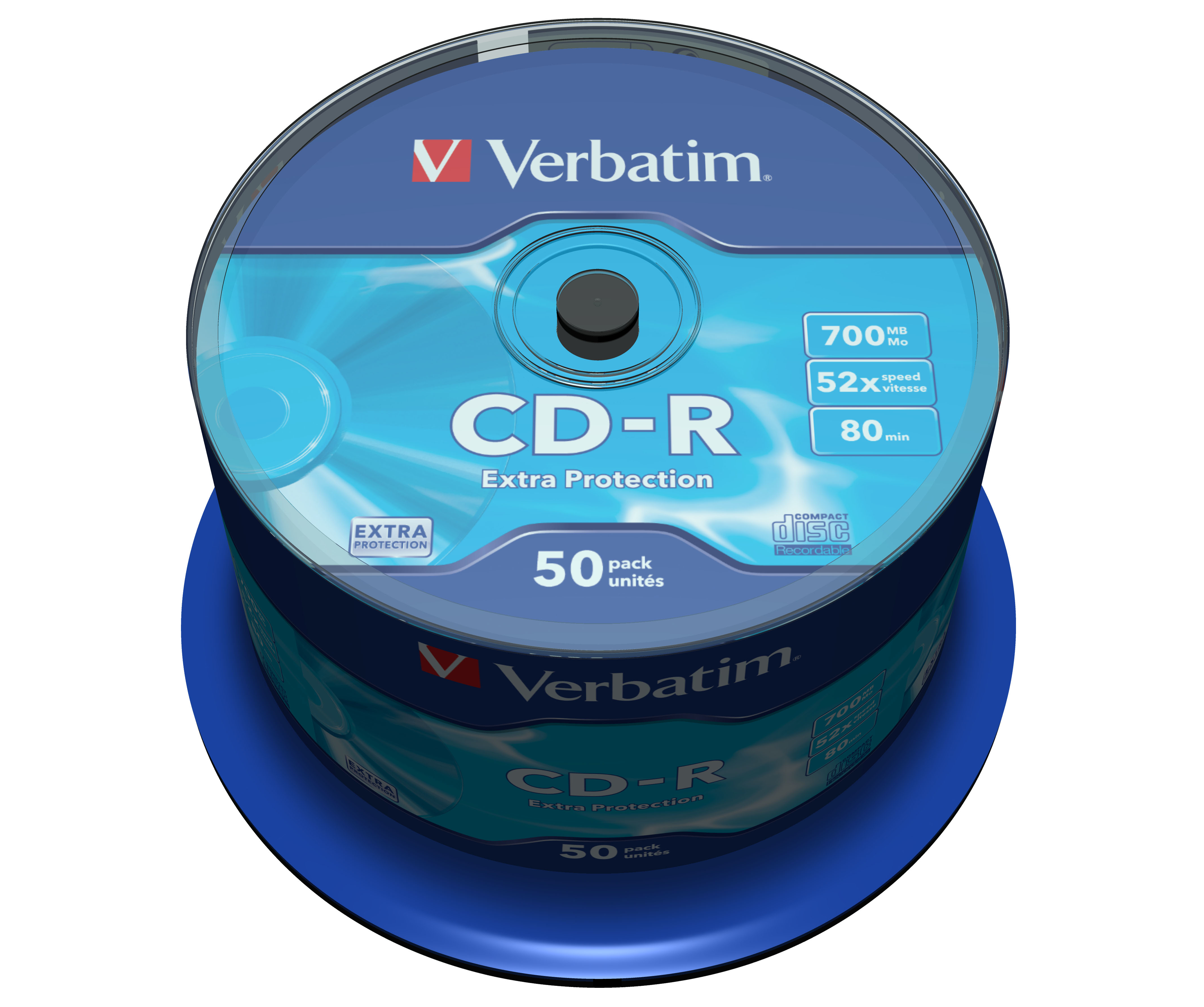 Verbatim 50 x CD-R - 700 MB (80 Min) 52x, Ansicht 2