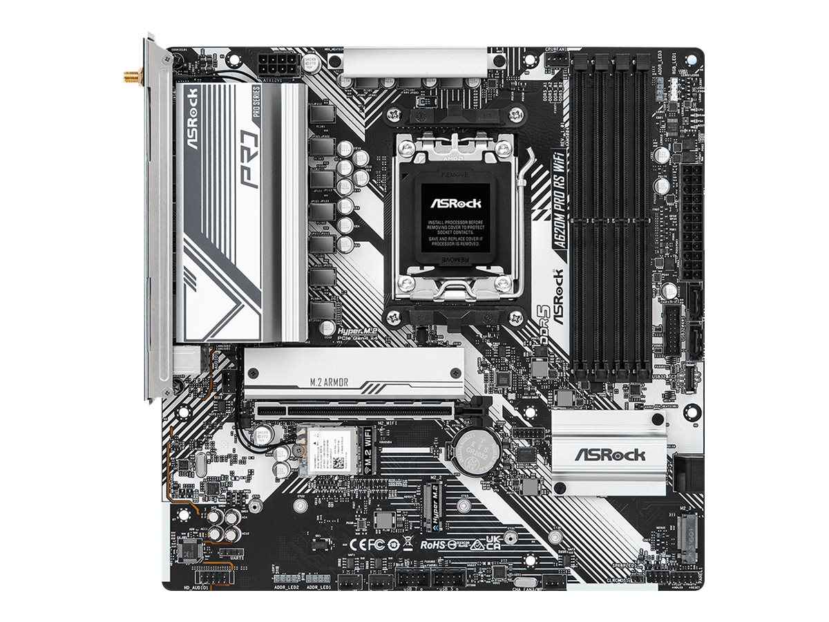 ASRock A620M PRO RS WIFI - Motherboard - micro ATX - Socket AM5 - AMD A620 Chipsatz - USB 3.2 Gen 1, USB-C 3.2 Gen 1 - G