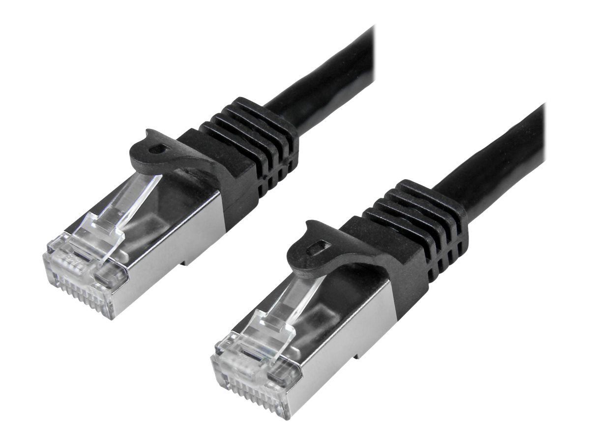 StarTech.com Startech 3m CAT6 Ethernet Cable, 10 Gigabit Shielded Snagless RJ45 100W PoE Patch Cord, CAT 6 10GbE SFTP Network Cable w/Strain Relief, Black, Wiring is UL Certified/TIA - Category 6 - 26AWG (N6SPAT3MBK)