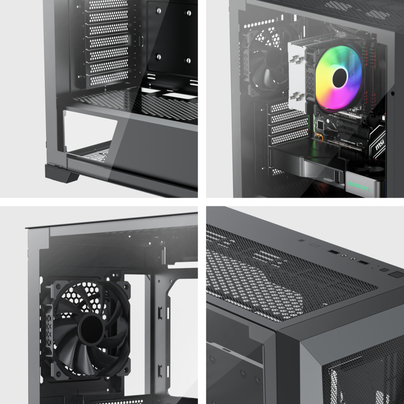 Xilence Performance X Series Xilent X X912.ARGB - Mid tower - ATX - Seitenteil mit Fenster (gehärtetes Glas), Ansicht 2