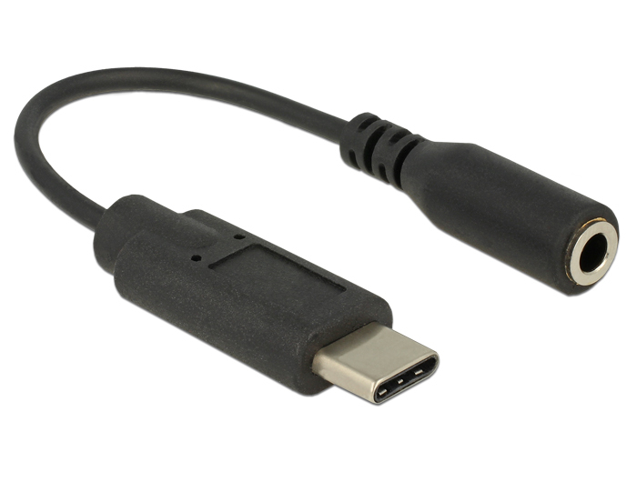 Delock 65842, Schwarz, USB C, 3.5mm, 0,14 m, Männlich, Weiblich