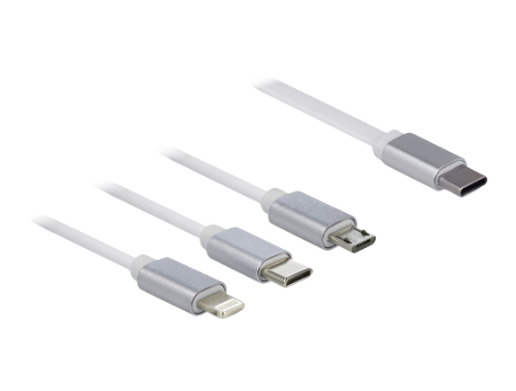 Delock Kabel nur zum Laden - 24 pin USB-C männlich zu Micro-USB Typ B, Lightning, 24 pin USB-C männlich, Ansicht 4