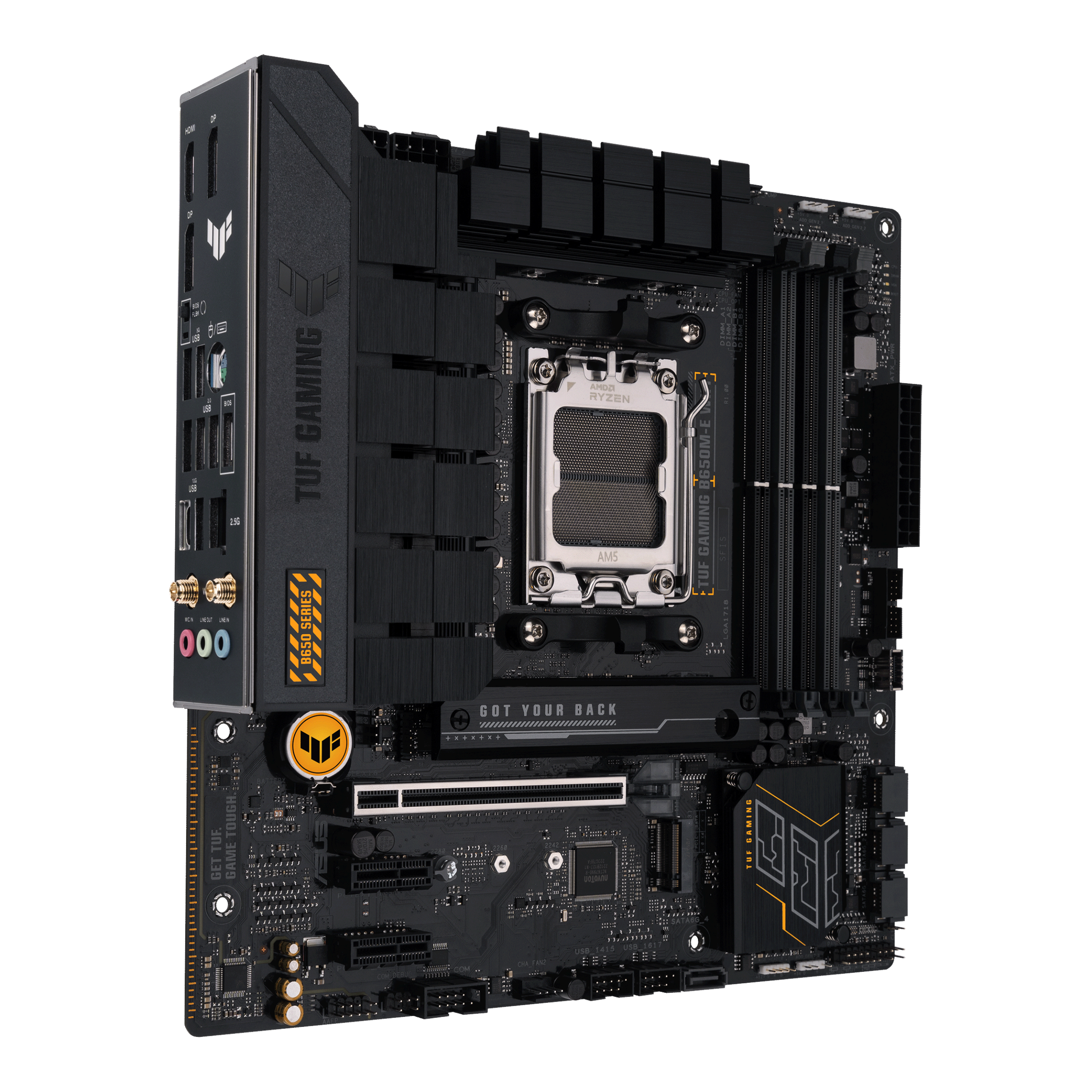 ASUS MB ASUS TUF GAMING B650M-E WIFI (AMD,AM5,DDR5,mATX) - AMD Sockel AM5 (Ryzen Zen4), Ansicht 4