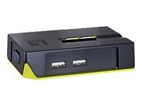 LevelOne KVM Switch 2x USB KVM-0221 mit Audio Übertragung (KVM-0221)