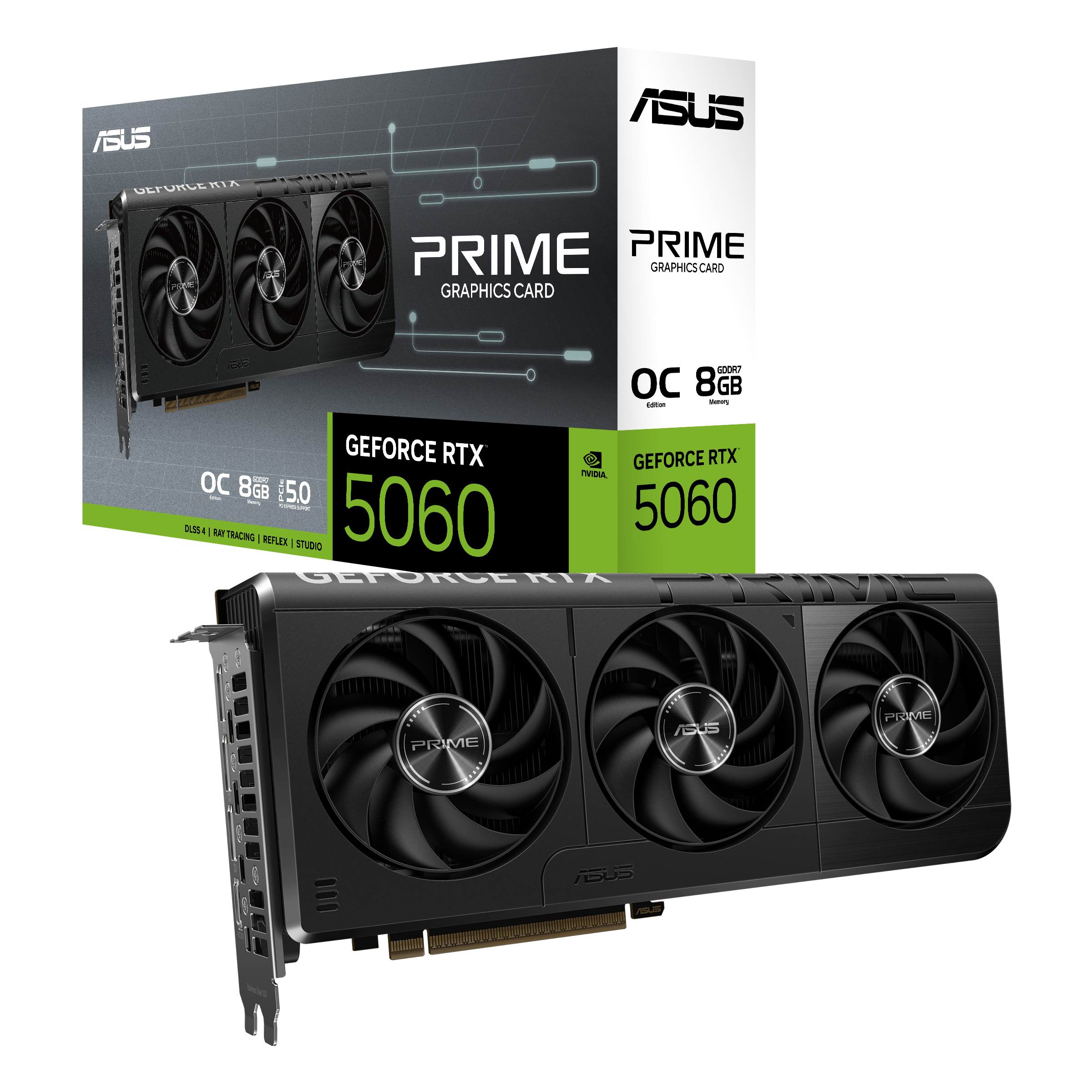 ASUS Prime Rtx 5060 OC Gddr7 3xDP 1xHDMI - Grafikkarte - PCI-Express, Ansicht 4