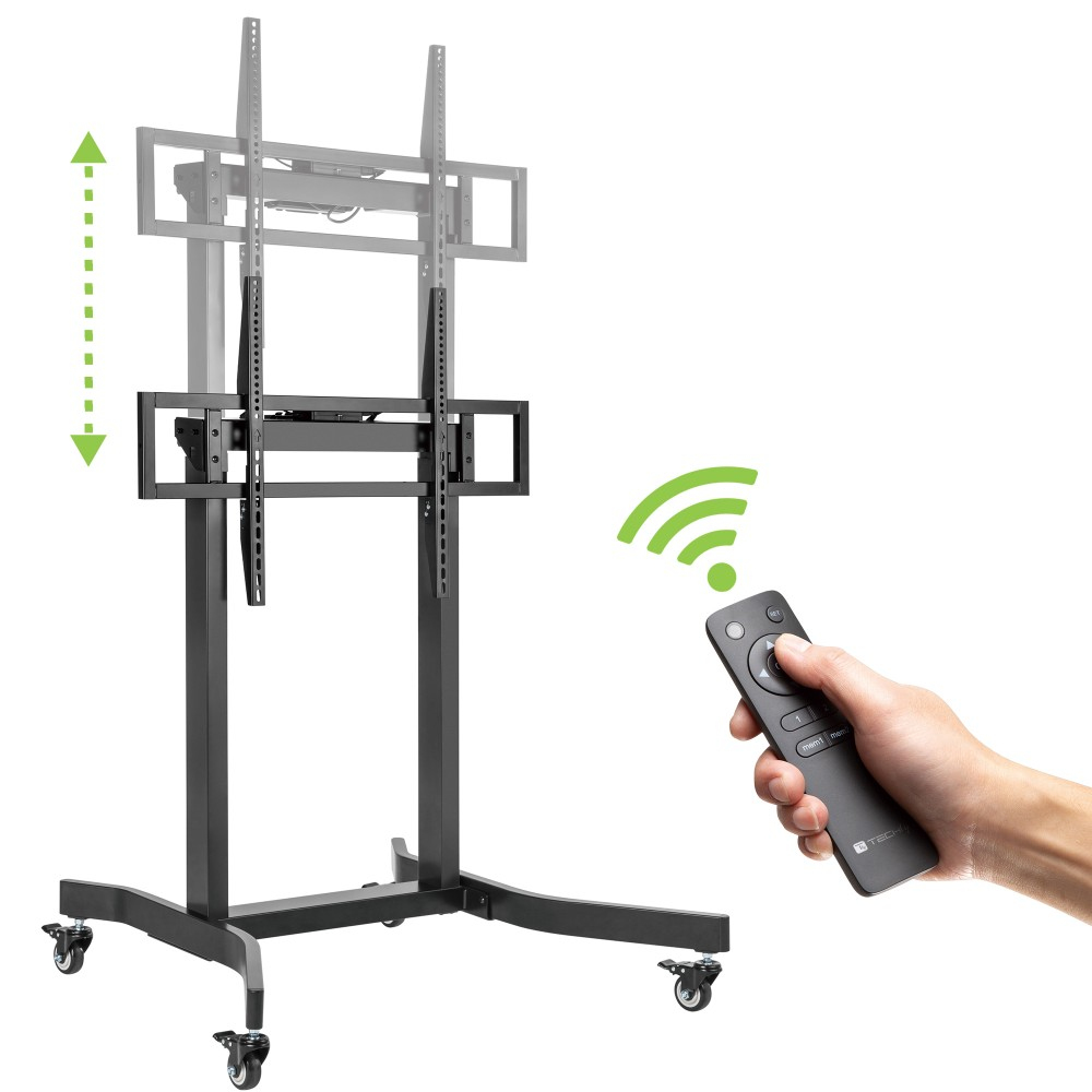 Techly Motorisierter TV Wagen mit einstellb. Höhe fuer 55-100'' schwarz, Ansicht 3