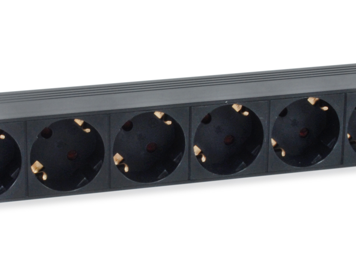 Equip 8-Fach Deutsche Steckdosenleiste - 1U - Horizontal - Kunststoff - Schwarz - Schwarz - 8 AC-Ausgänge, Ansicht 4