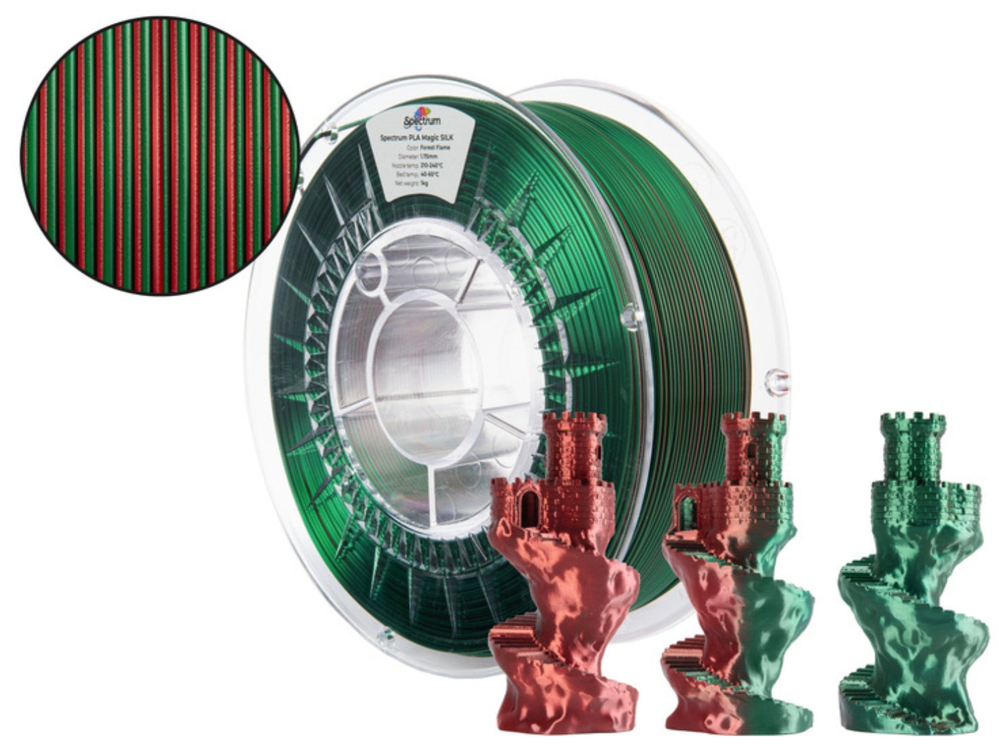 Spectrum Filaments Filament Spectrum· PLA Magic SILK· FOREST FLAME· 1.75mm· 1kg, Ansicht 2