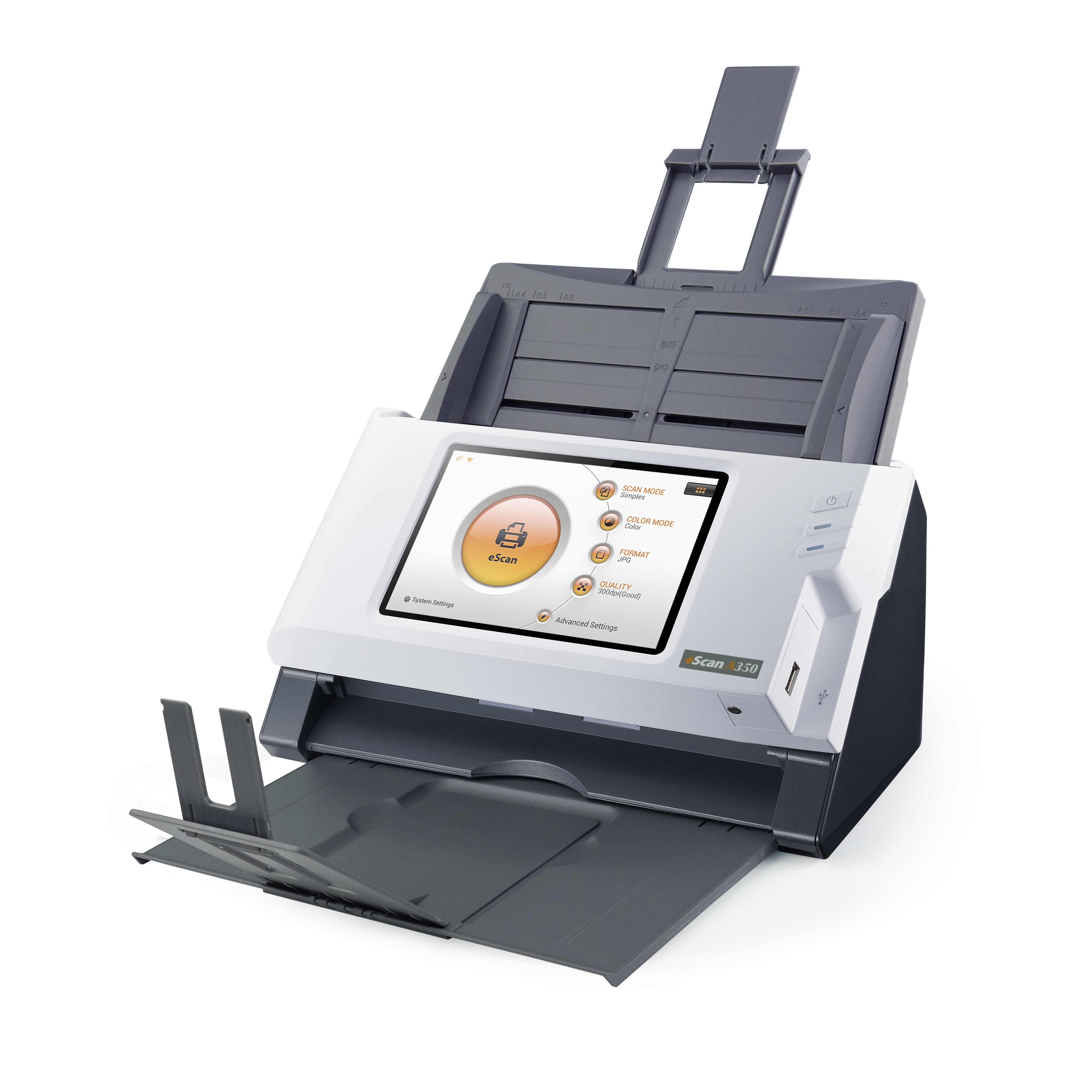Plustek eScan A350 - Essential - Dokumentenscanner - Dual CIS - Duplex - 216 x 356 mm - 600 dpi x 600 dpi, Ansicht 2