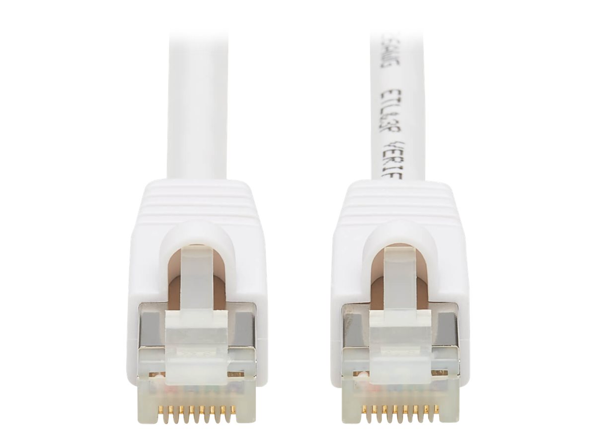 Tripp Lite Safe-IT Cat6a 10G-Certified Snagless Antimicrobial S/FTP Ethernet Cable (RJ45 M/M), PoE, White, 5 ft. - Netzwerkkabel - RJ-45 (M) zu RJ-45 (M) - 1.5 m - 6.2 mm - S/FTP
