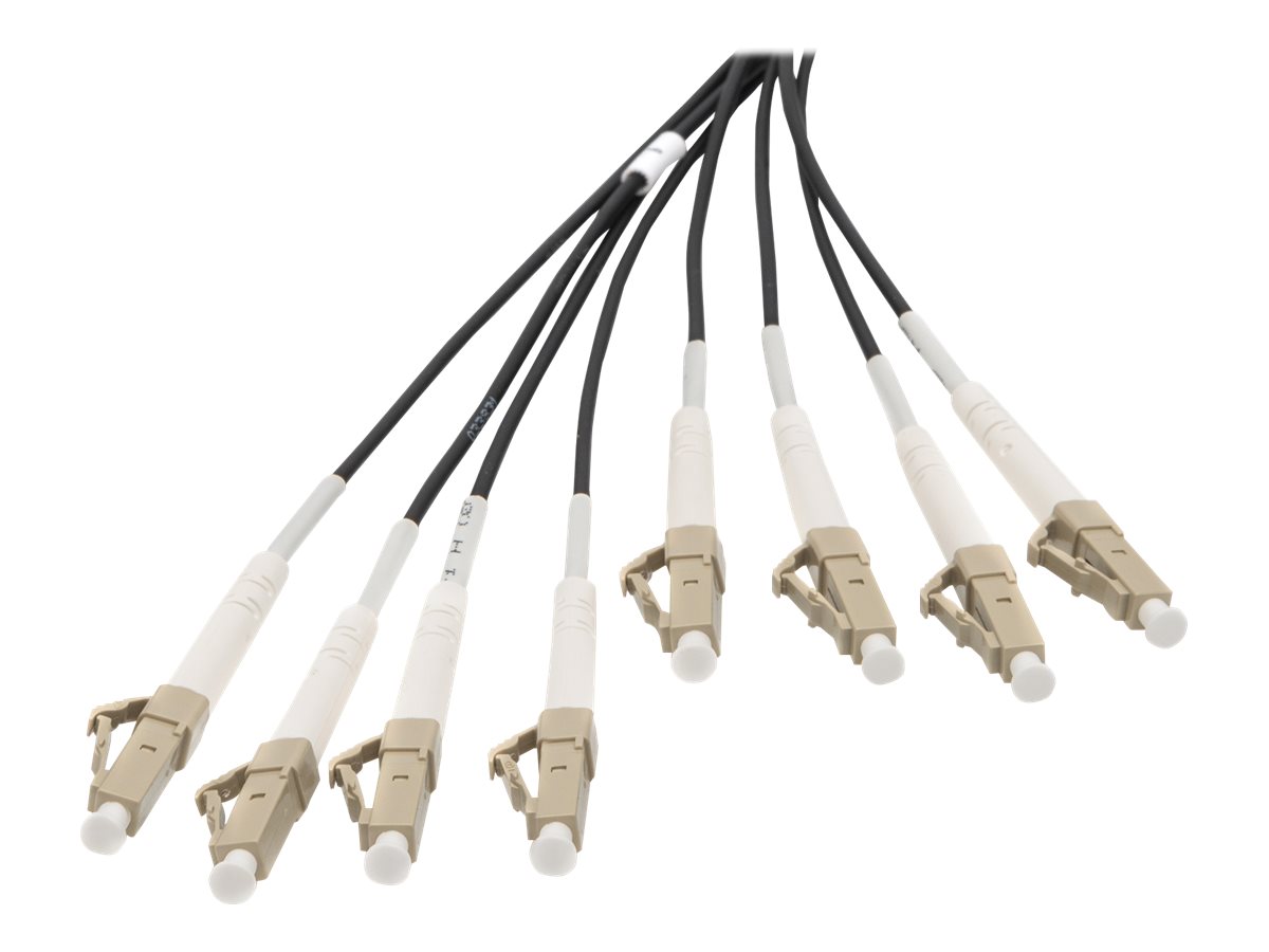 DIGITUS Vorkonfektionierte Glasfaser Universal Breakout Kabel, Multimode OM4, 8 Fasern, LC/UPC - LC/UPC