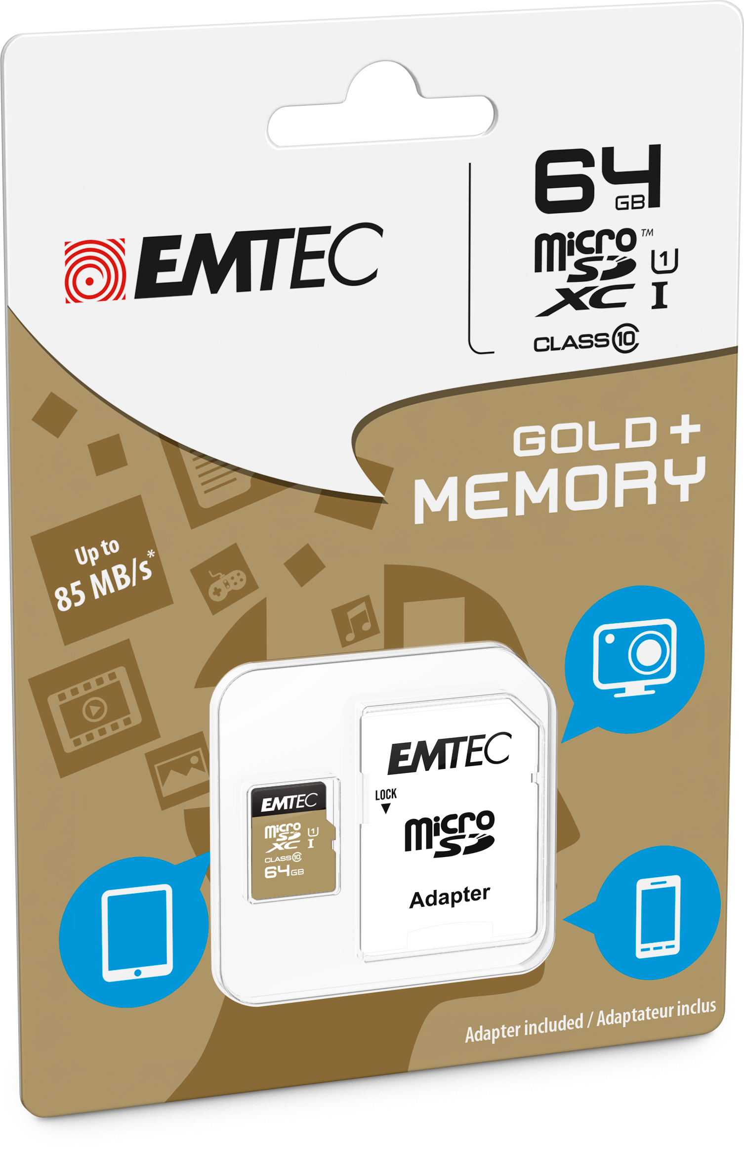 EMTEC Gold+ - Flash-Speicherkarte (SD-Adapter inbegriffen), Ansicht 2