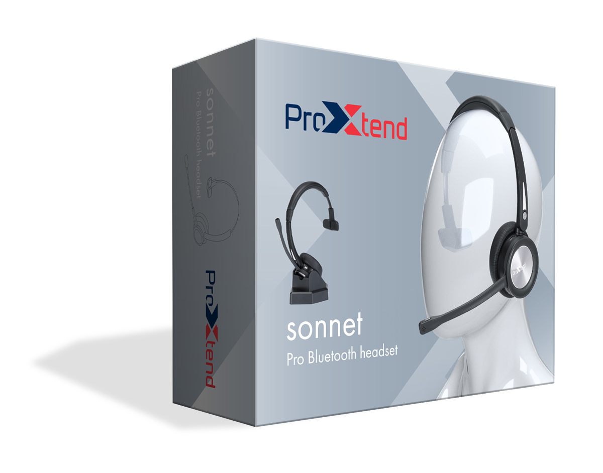 ProXtend Sonnet - Headset - On-Ear - Bluetooth kabellos Adapter USB-A via Bluetooth Schwarz, Ansicht 2