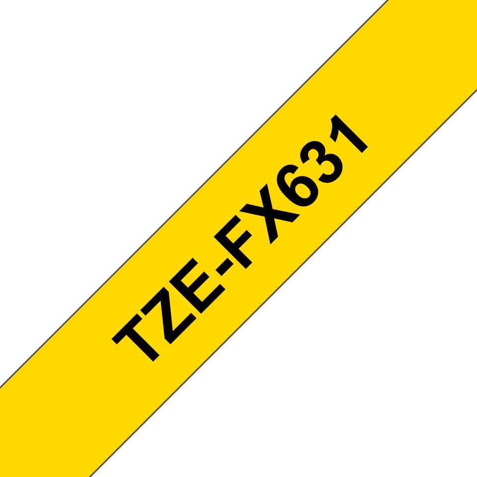 Brother TZe-FX631 - Schwarz auf Gelb - Rolle (1,2 cm x 8 m), Ansicht 2