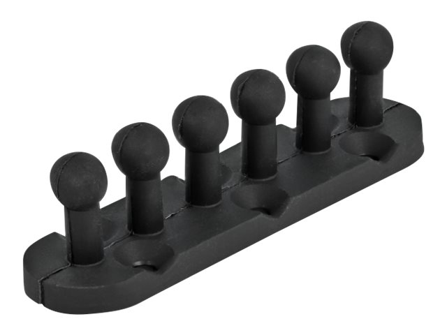 Delock Kabelhalter - Tisch montierbar, Oberfläche montierbar, geeignet für Wandmontage - Schwarz (Packung mit 6)