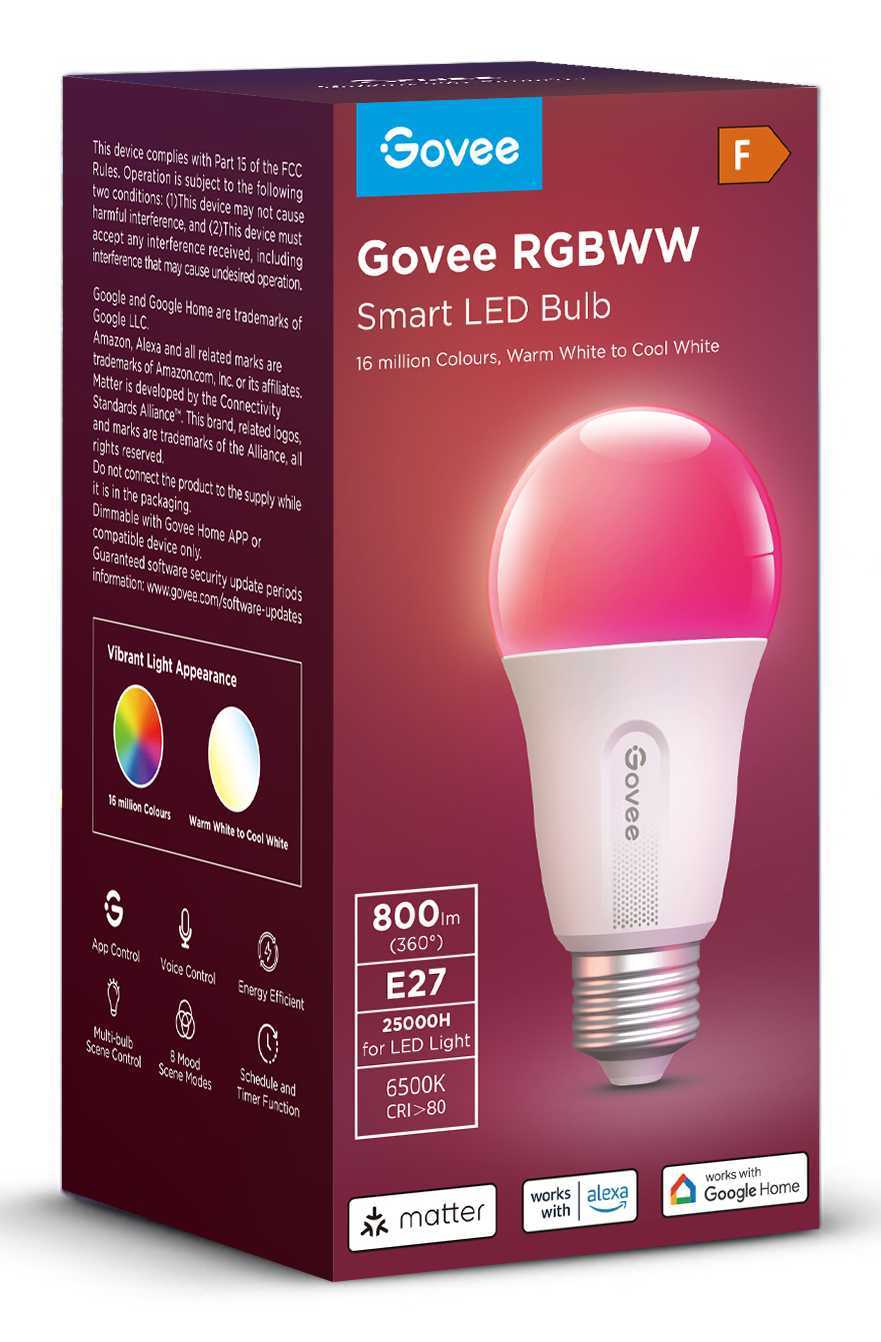 Govee Smart LED Bulb 800 lm E27 RGBWW, Ansicht 3
