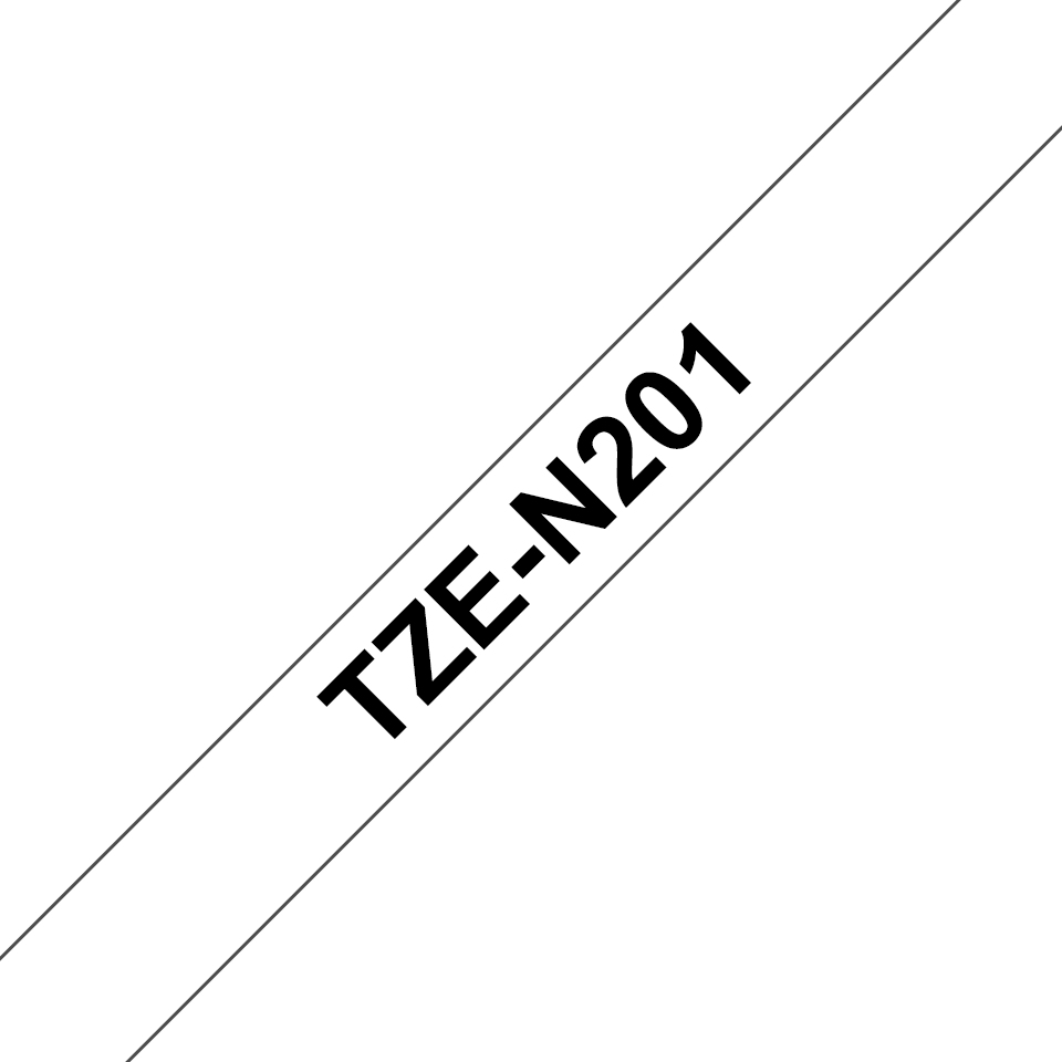 Brother TZe-N201 - Schwarz auf Weiß - Rolle (3,56 cm x 8 m), Ansicht 2