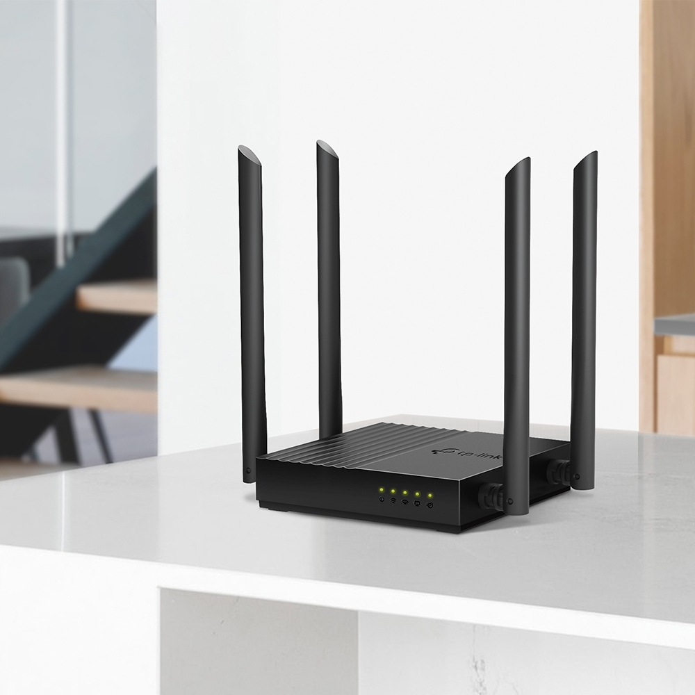 TP-LINK Archer C64 - Wi-Fi 5 (802.11ac) - Dual-Band (2,4 GHz/5 GHz) - Eingebauter Ethernet-Anschluss - Schwarz, Ansicht 3