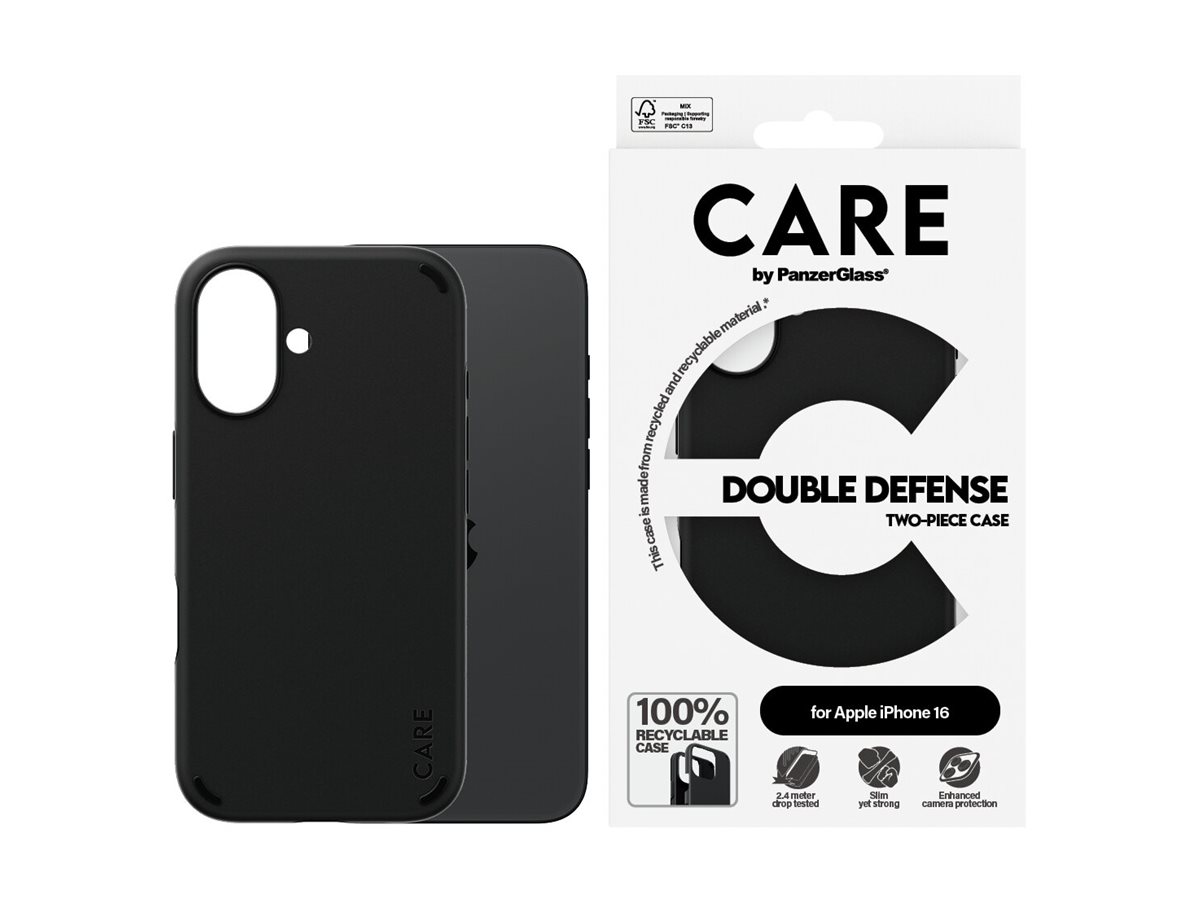 PanzerGlass CARE by PanzerGlass Double Defense - Hintere Abdeckung für Apple iPhone 16 - kompatibel mit MagSafe, Ansicht 2