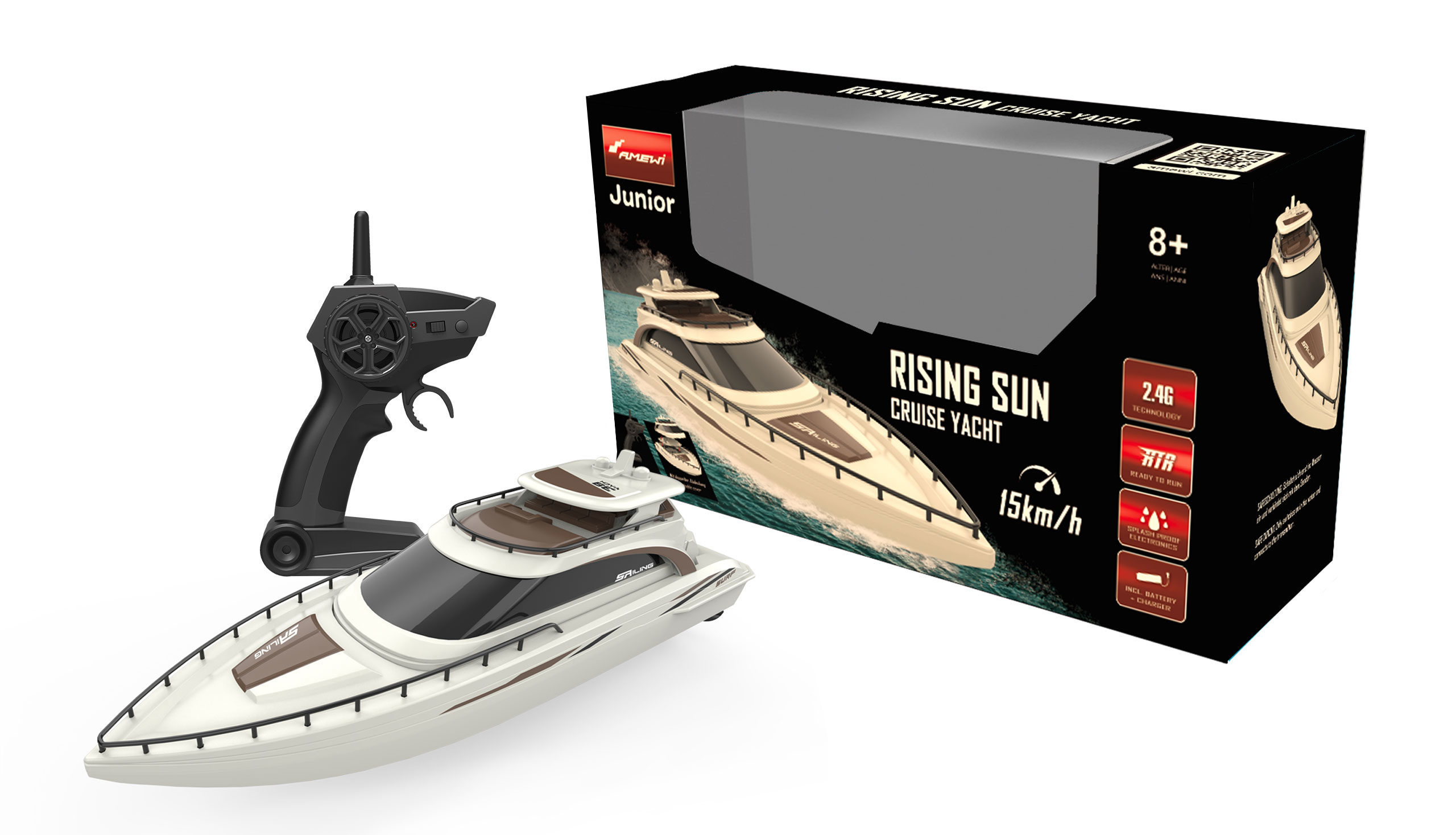 Amewi Rising Sun Cruise Yacht 380mm - Boot - 8 Jahr(e) - 800 mAh - 452 g, Ansicht 2