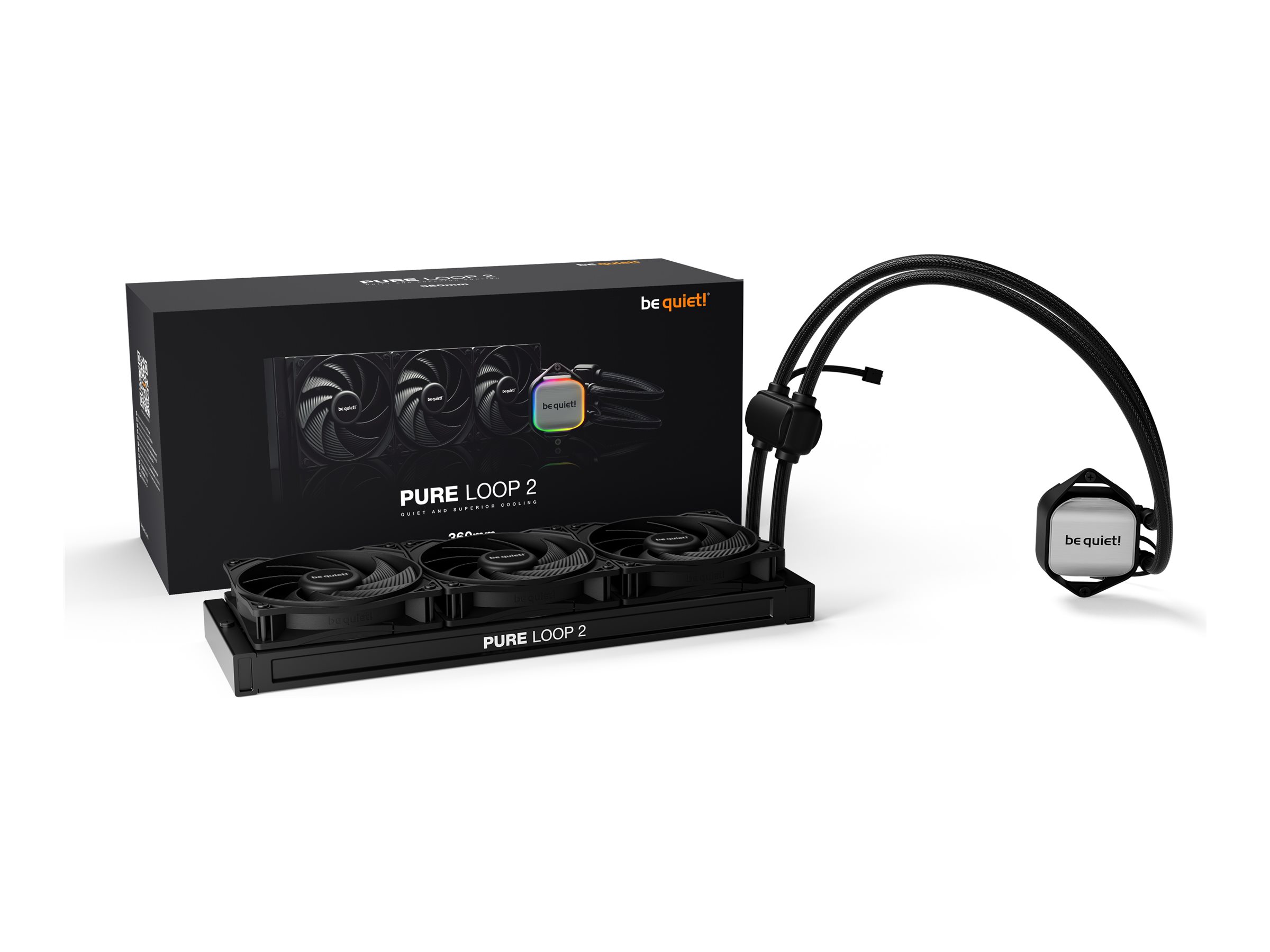 Be Quiet! Pure Loop 2 - Prozessor-Flüssigkeitskühlsystem - Kühlergröße: 360 mm - (für: LGA1700 LGA1200 LGA1150 LGA1151 LGA1155 AM5 AM4)