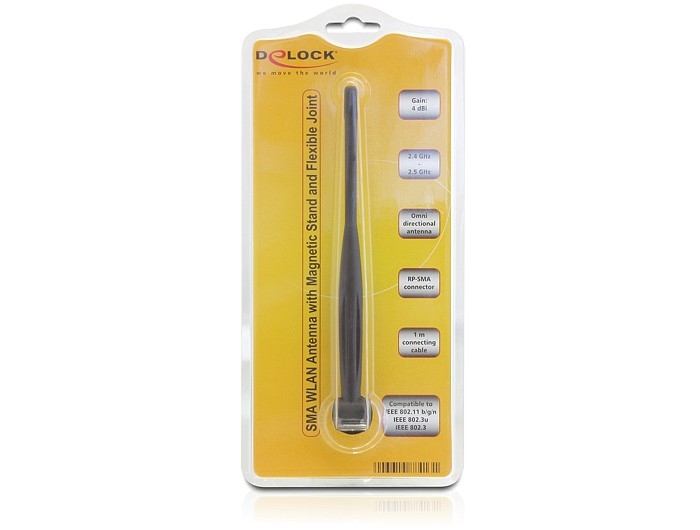 Delock SMA WLAN Antenna with Magnetic Stand and Flexible Joint 4 dBi, Ansicht 2