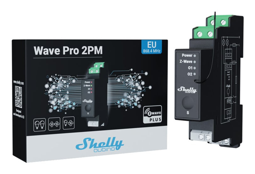 Shelly · Hutschiene·Wave Pro 2PM· Relais· max, Ansicht 2