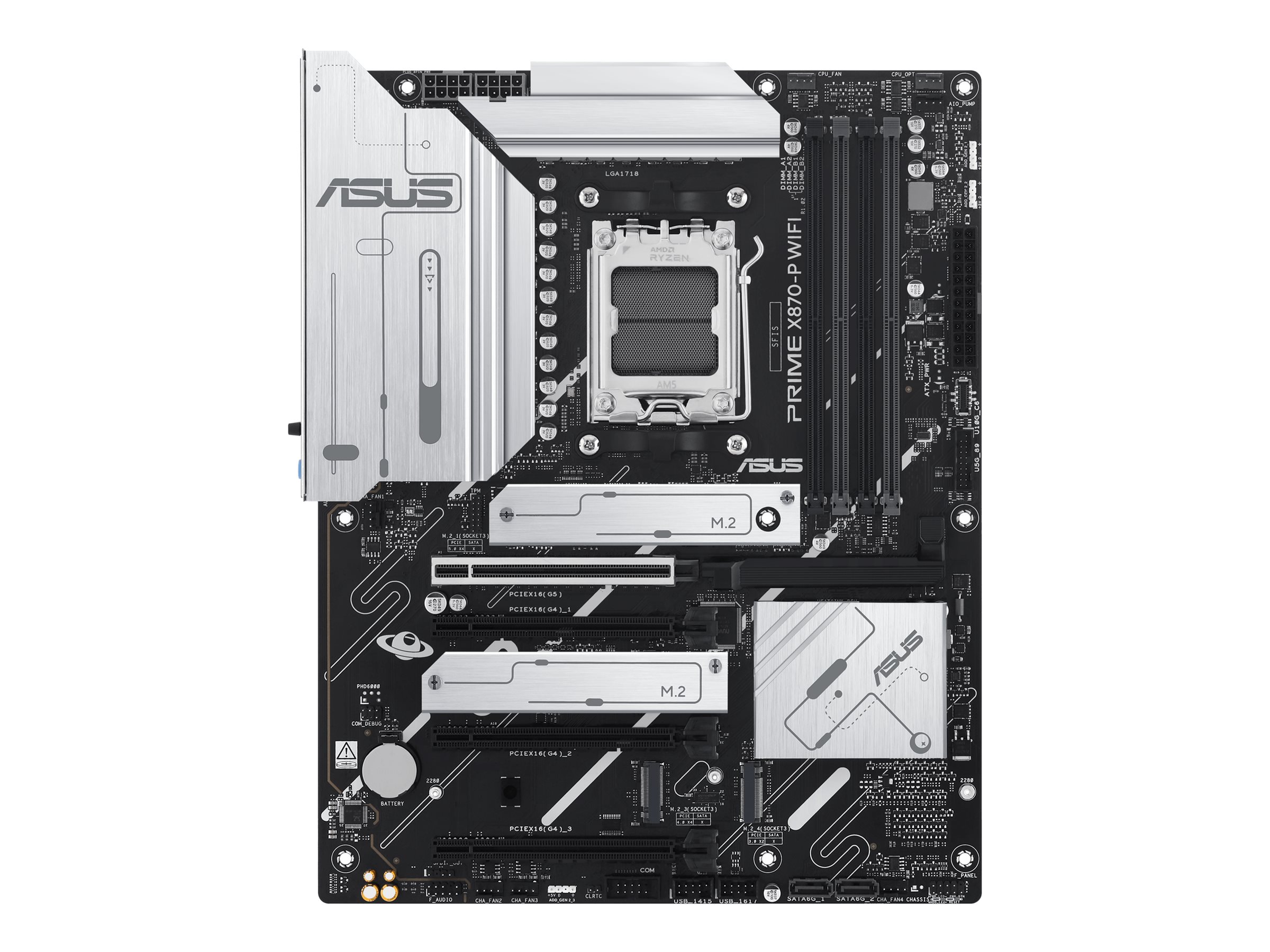 ASUS PRIME X870-P WIFI - Motherboard - ATX - Socket AM5 - AMD X870 Chipsatz - USB4, USB 3.2 Gen 2, USB-C 3.2 Gen2, USB 3.2 Gen 1 - Wi-Fi 7, Bluetooth, 2.5 Gigabit LAN - Onboard-Grafik (CPU erforderlich)