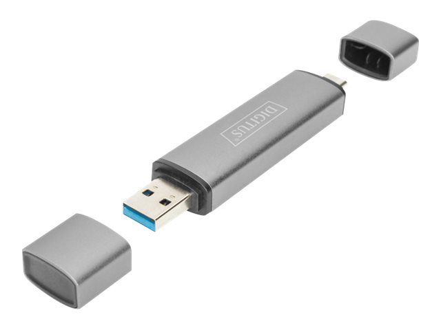 DIGITUS Dualer Kartenlesegerät Hub USB-C / USB 3.0, OTG