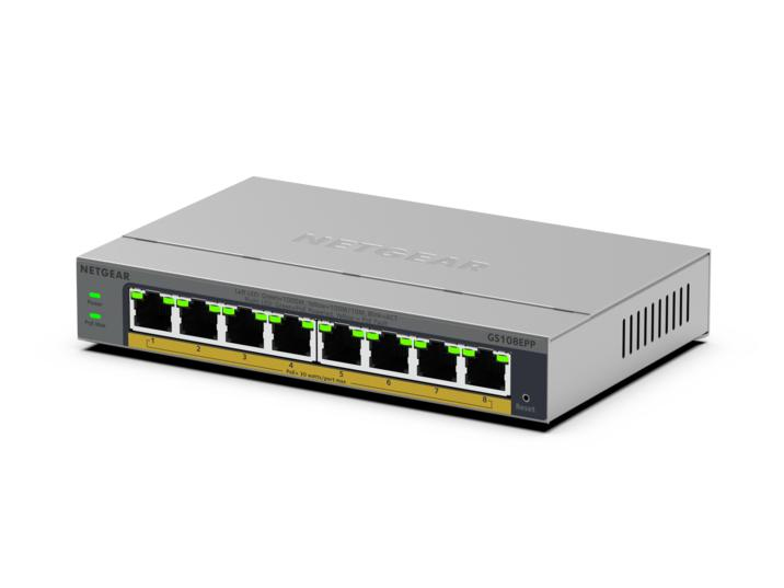 Netgear Easy Smart GS108EPP - Switch - high-power - L3 - Smart - 8 x 10/100/1000 (PoE+), Ansicht 4