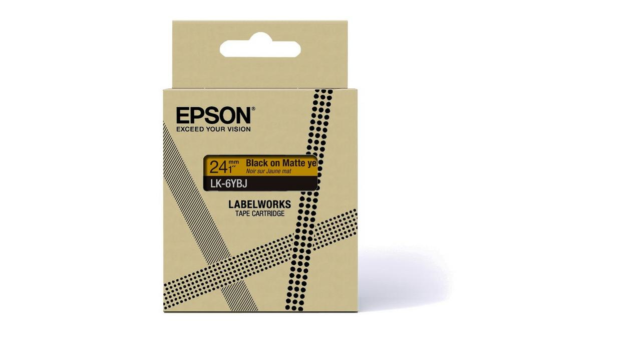 Epson LabelWorks LK-6YBJ - Schwarz auf Mattgelb - Rolle (2,4 cm x 8 m), Ansicht 2