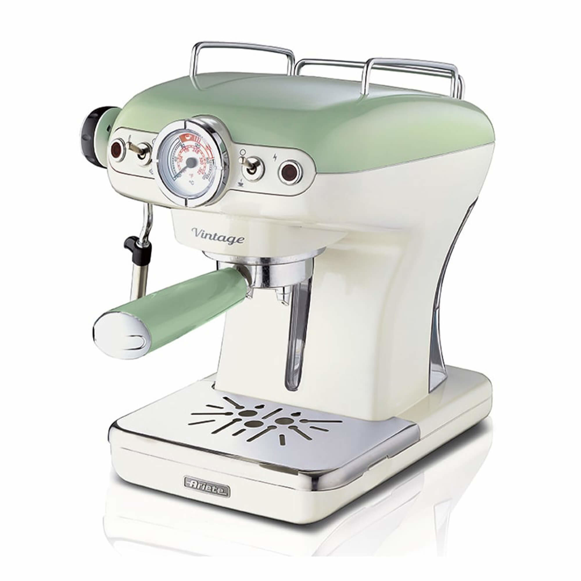 Ariete 1389 Vintage - Kaffeemaschine mit Milchaufschäumer - Grün, Ansicht 2