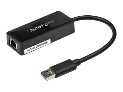 StarTech.com USB 3.0 SuperSpeed auf Gigabit Ethernet Lan Adapter mit USB Port - 10/100/1000 RJ45 NIC Netzwerkadapter - St/Bu - Schwarz - Netzwerkadapter - USB 3.0