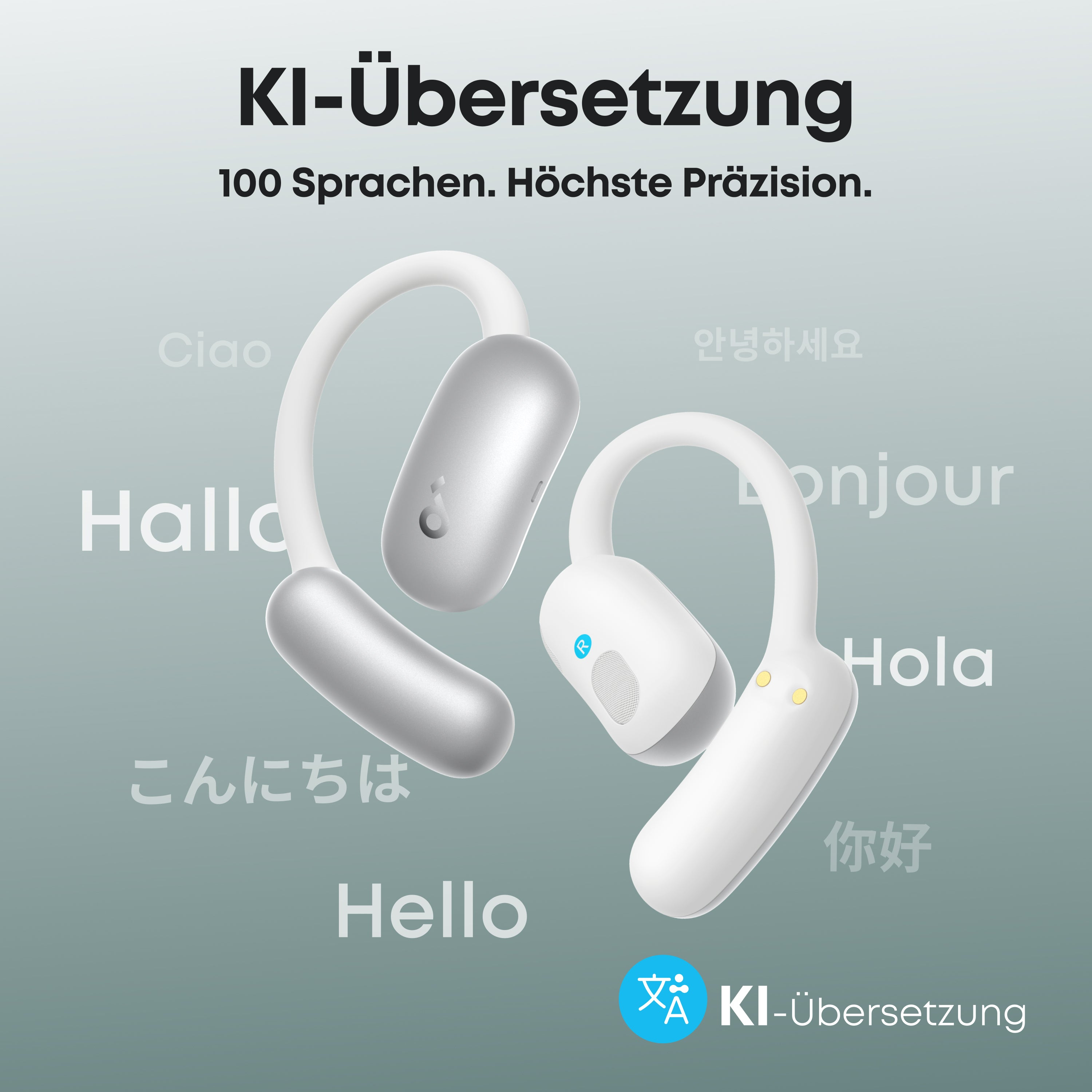 Anker Innovations Anker Soundcore AeroFit 2 AI Assistant - True Wireless-Kopfhörer mit Mikrofon, Ansicht 2
