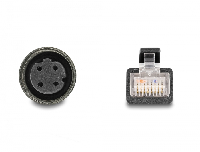 Delock Netzwerkkabel - M12 (4-polig) (W) zu RJ-45 (M), Ansicht 3