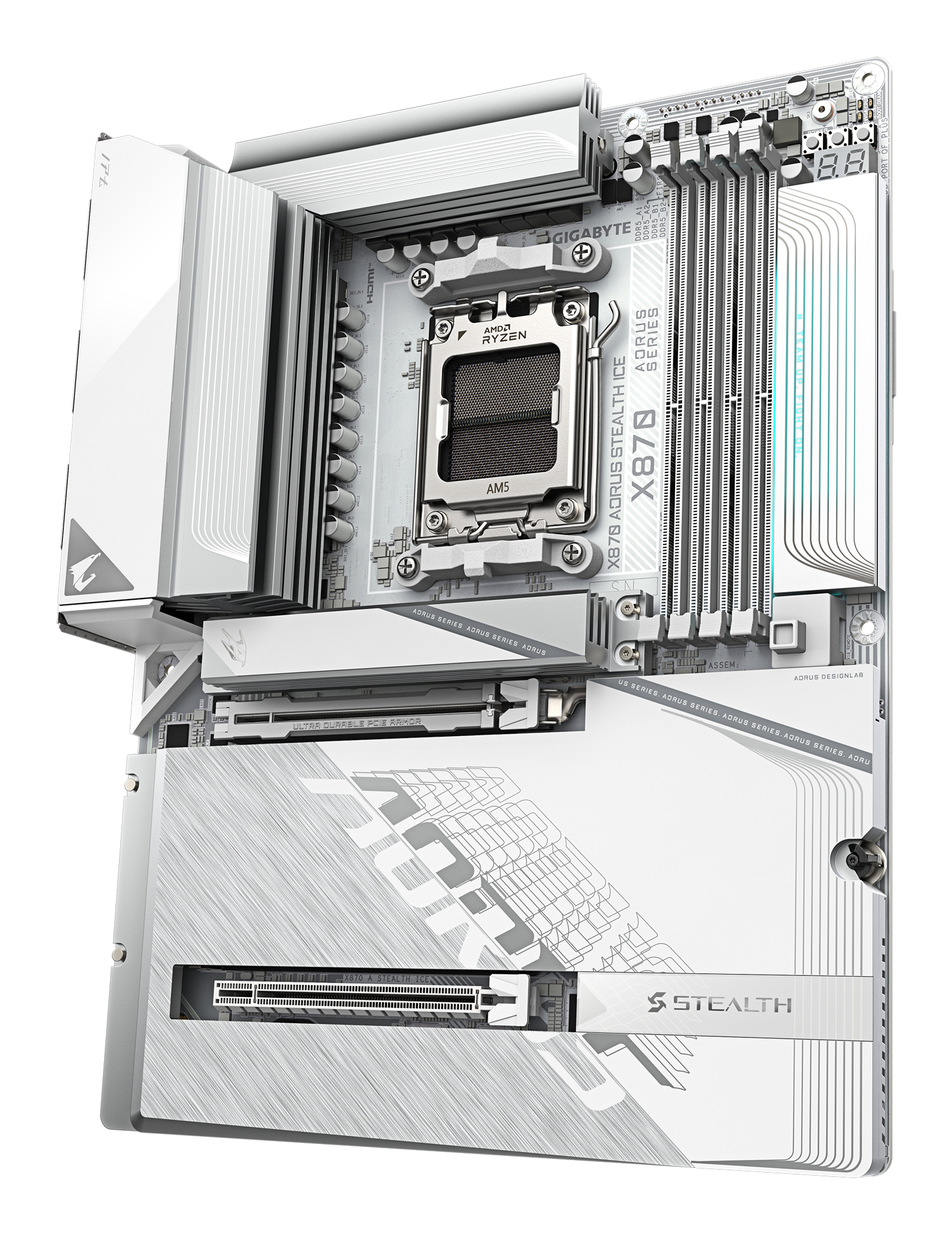 Gigabyte AORUS X870 STEALTH ICE - Motherboard - ATX - Socket AM5 - AMD X870 Chipsatz - USB-C 3.2 Gen 2x2…, Ansicht 4