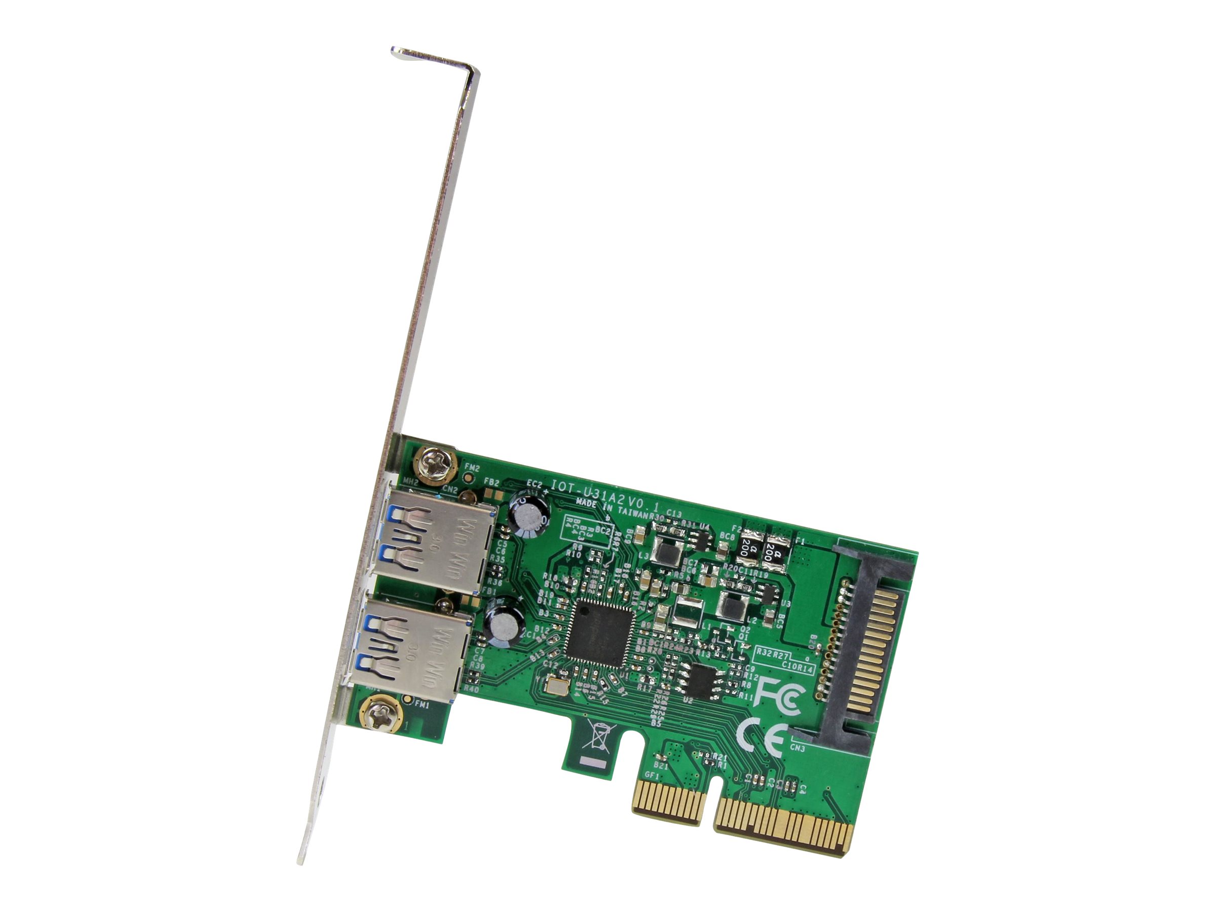 StarTech.com Startech 2-Port USB PCIe Adapter - 10Gbit/s pro Port - USB 3.1/3.2 Gen 2 Typ-A PCI Express 3.0 x2 Host Controller Erweiterungskarte - Add-On Adapterkarte - Full/Low Profile - Windows & Linux (PEXUSB312A3)