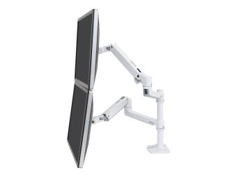 Ergotron LX - Befestigungskit (Spannbefestigung für Tisch Stange 2 Gelenkarme 2 Erweiterungsklammern) - für 2 LCD-Displays - Aluminium Stahl - weiß - Bildschirmgröße bis zu 61 cm (bis zu 24 Zoll)