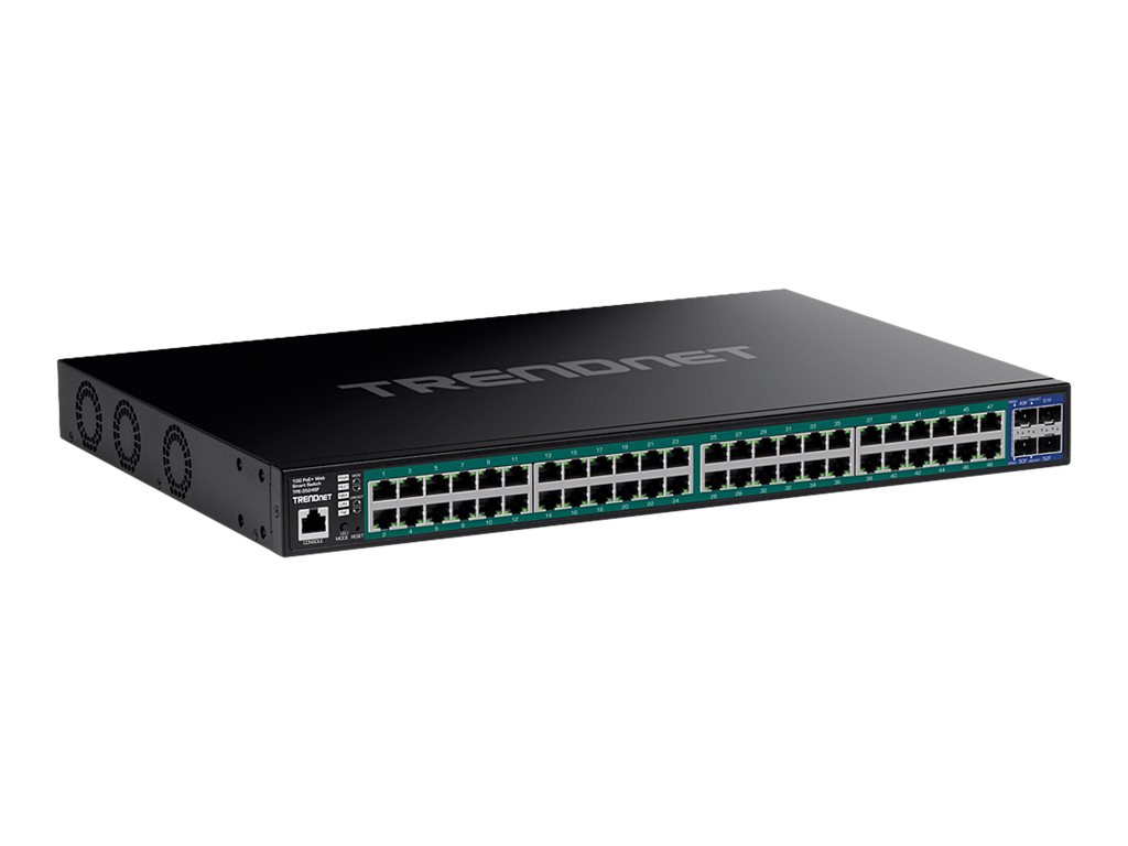 TRENDnet TPE-3524SF - Switch - 52 Ports, Web - L2+ - Smart - 48 x 10/100/1000 (PoE+), Ansicht 3