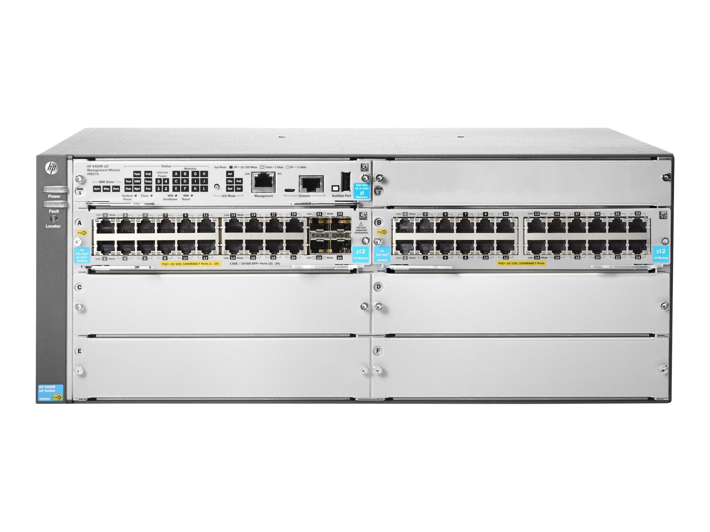 HPE Aruba 5406R 44GT PoE+ / 4SFP+ (No PSU) v3 zl2 - Switch - managed - 44 x 10/100/1000 (PoE+)