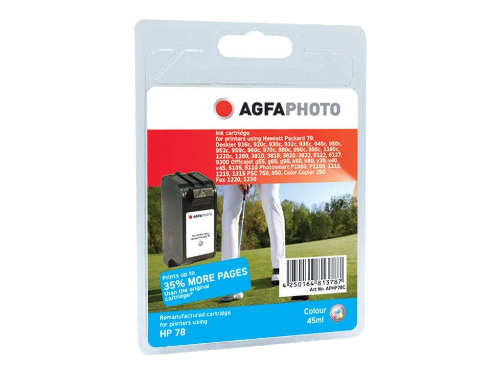 AgfaPhoto 45 ml - Farbe (Cyan Magenta Gelb) - kompatibel - wiederaufbereitet - Tintenpatrone (Alternative zu: HP 78 HP C6578A HP C6578D)