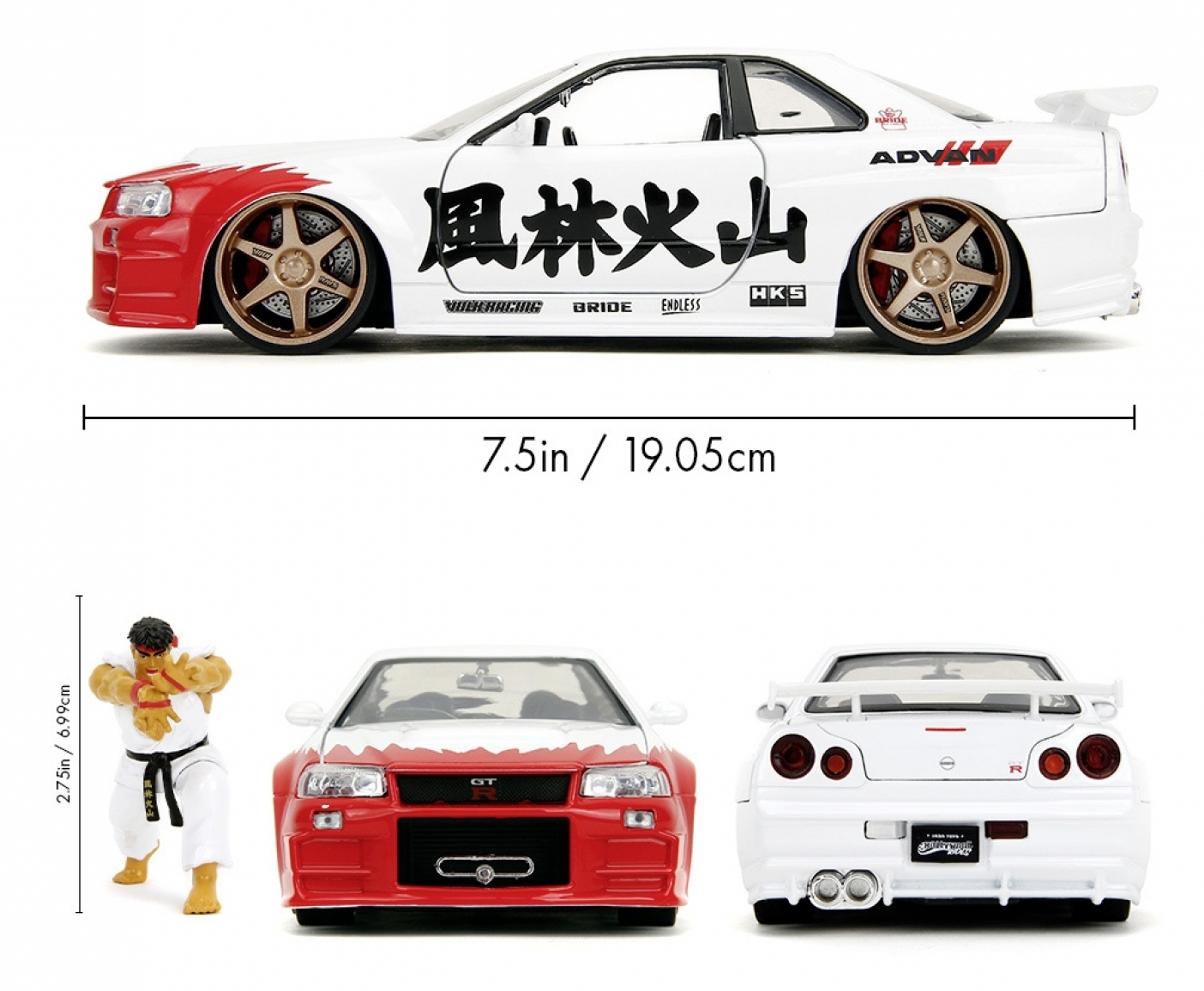 Jada Toys Street Fighter Ryu 1 24 Nissan Skyline GTR 253255071, Ansicht 3