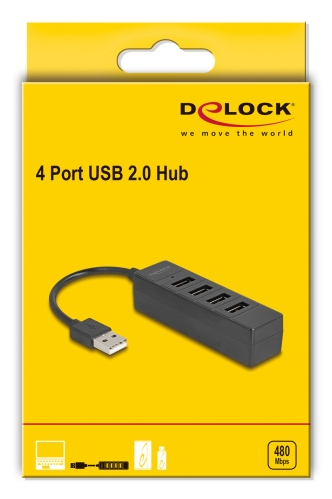 Delock Hub - Type A - 4 x USB 2.0 - Desktop, Ansicht 3