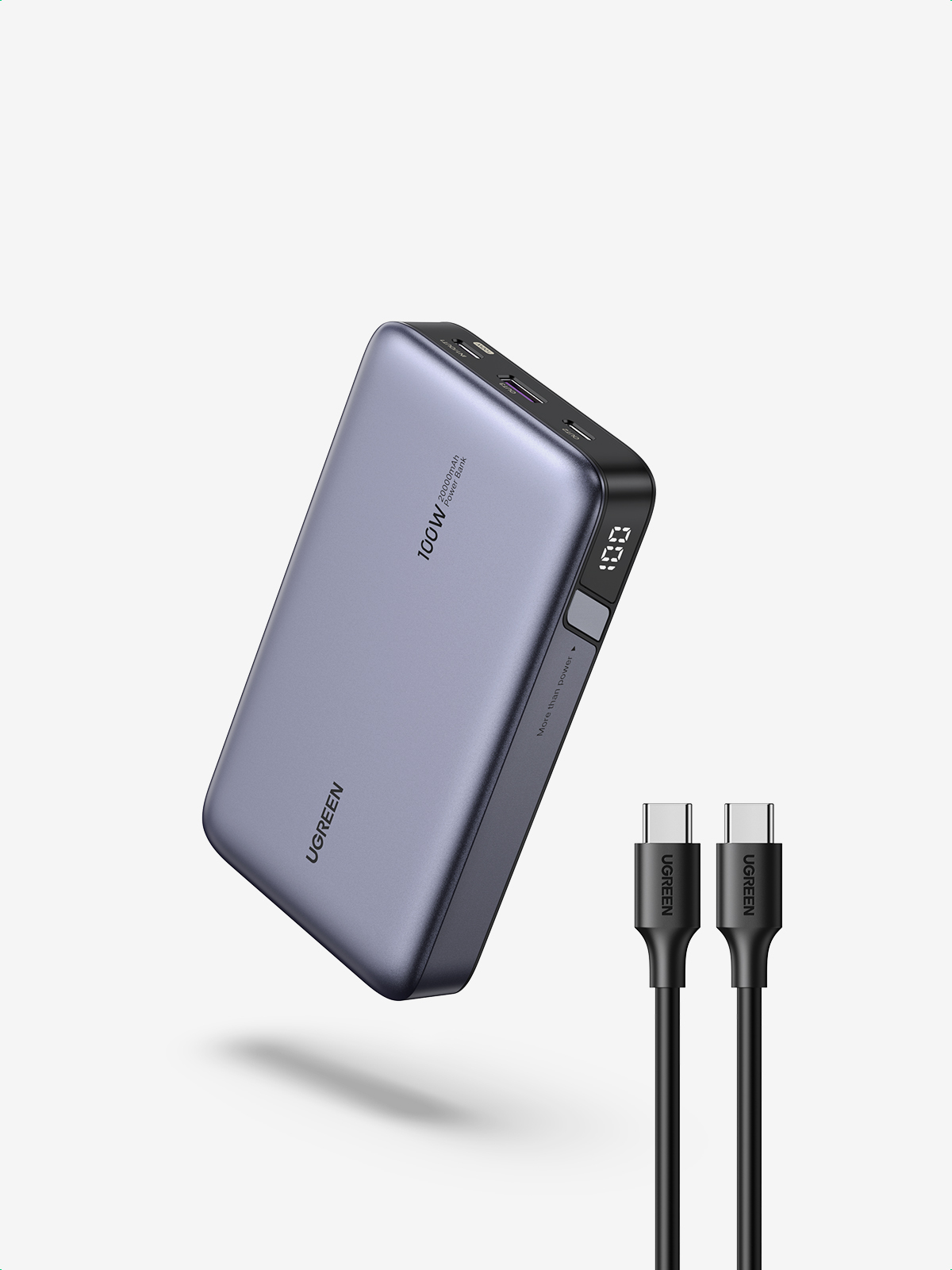 Ugreen Nexode - Powerbank - 20000 mAh - 72 Wh - 100 Watt - 6 A - 3 Ausgabeanschlussstellen (USB, 2 x USB-C), Ansicht 2