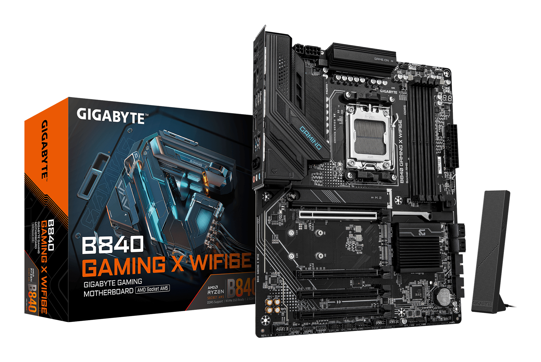 Gigabyte B840 GAMING X WIFI6E - Motherboard - ATX - Socket AM5 - AMD B840 Chipsatz - USB-C 3.2 Gen2, USB 3.2 Gen 1…, Ansicht 4