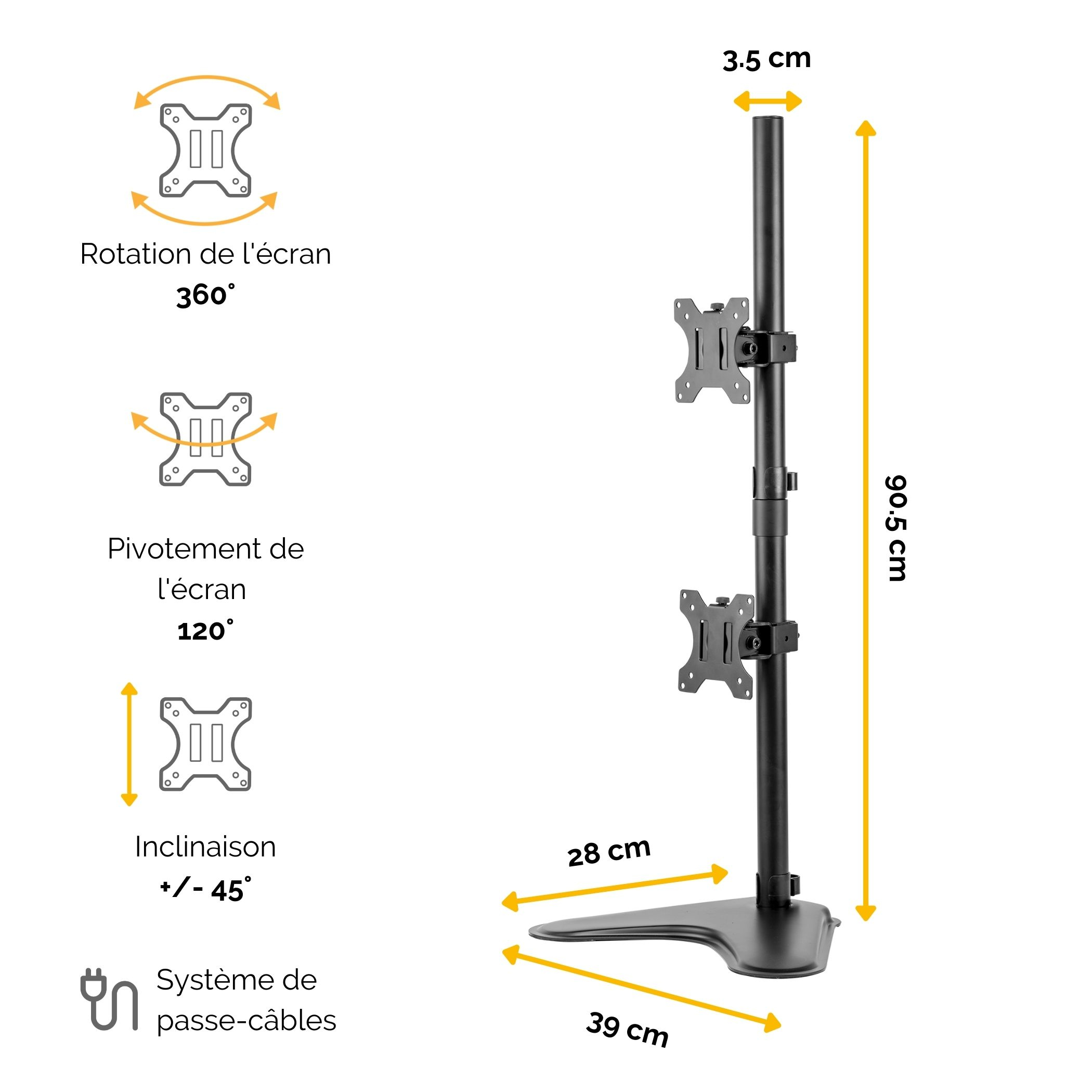 Fellowes Professional Series Free-standing Dual Stacking Monitor Arm - für 2 Monitore - Stahl - Schwarz - bis zu 32 Zoll, Ansicht 2